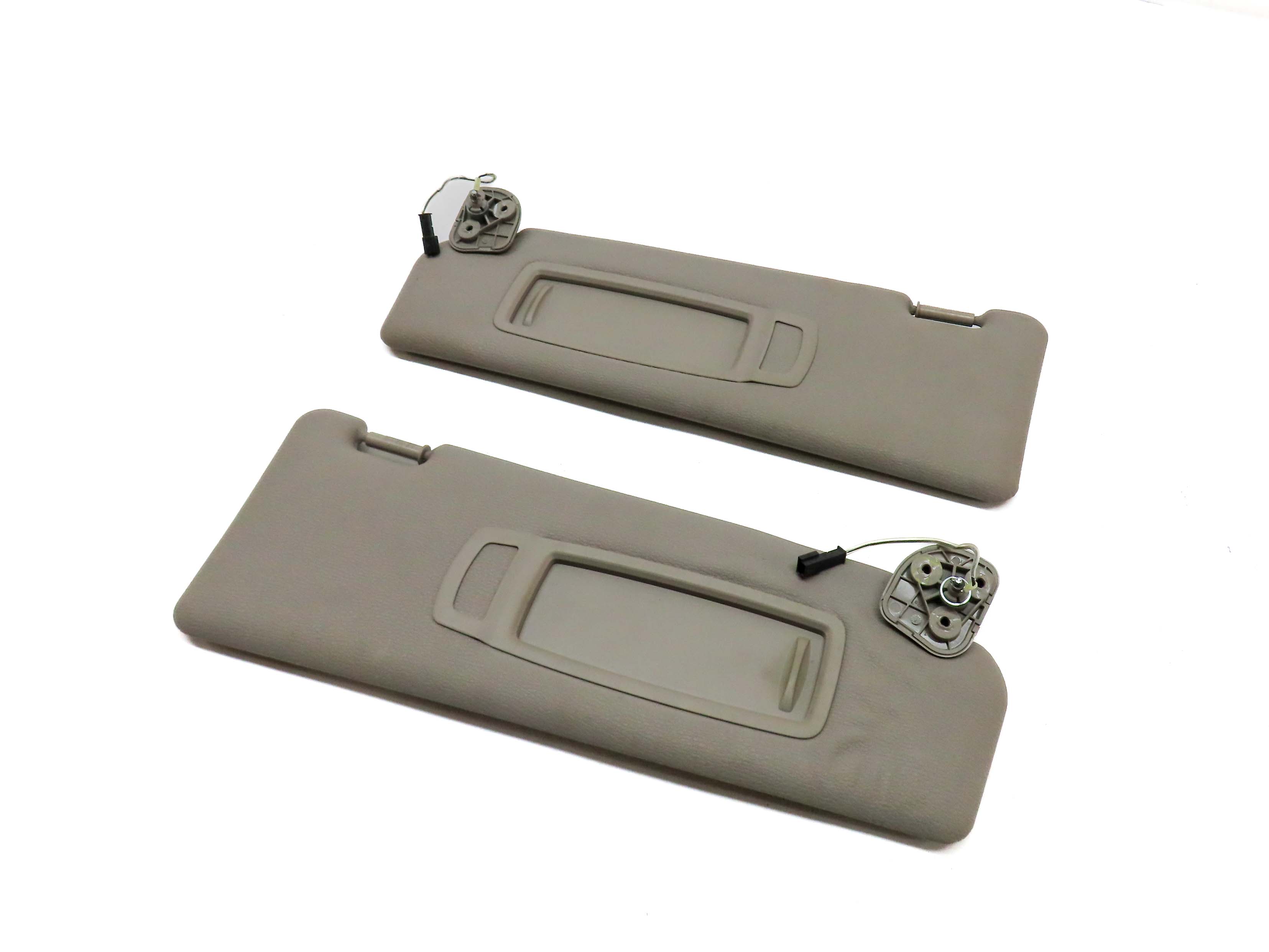 07-13 BMW X5 X5M (E70) FRONT LEFT & RIGHT SUN VISOR SUNVISOR SHADE SET 2 (Beige) — exact item pictured